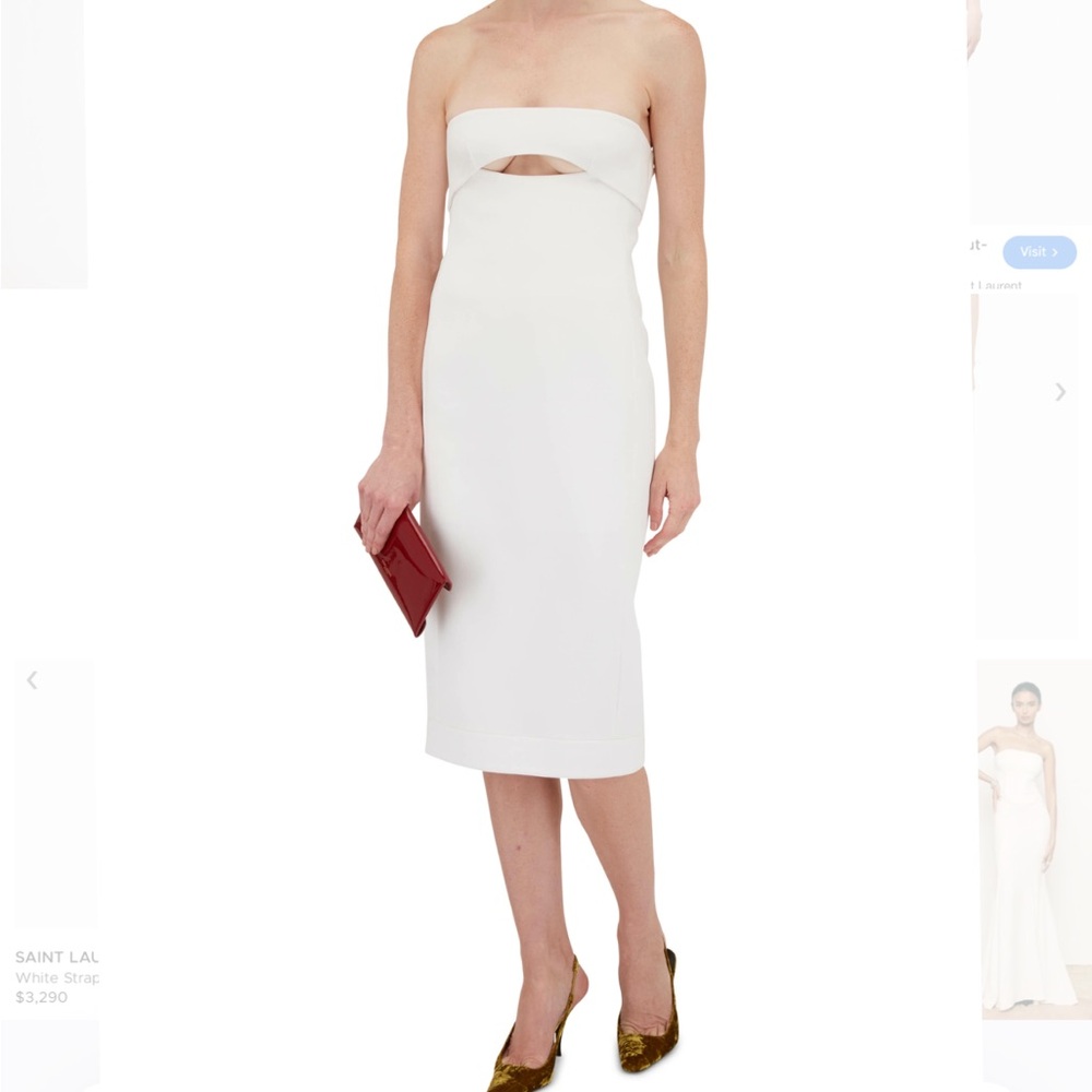 Saint Laurent Cutout Midi Dress